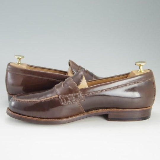 美品★(独)ハインリッヒ・ディンケラッカー SIZE 8.5【定価￥148,500-★茶/コードバン】WEIN/コインローファー/Heinrich Dinkelacker★e587