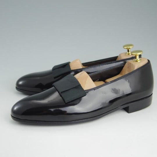 美品★クロケット&ジョーンズ 6E【定価￥68,200-★オペラパンプス/PUMP】302ラスト/パテント/エナメル/黒/メンズ/Crockett&Jones★e590