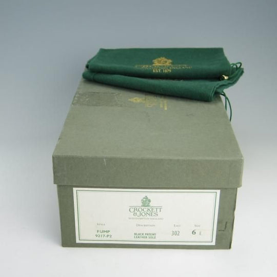 美品★クロケット&ジョーンズ 6E【定価￥68,200-★オペラパンプス/PUMP】302ラスト/パテント/エナメル/黒/メンズ/Crockett&Jones★e590