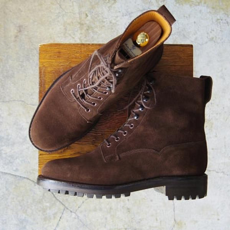 美品★クロケット&ジョーンズ 6E【コマンドソール仕様★RADNOR/ラドナー】228ラスト/ブーツ/濃茶/メンズ/Crockett&Jones★e591