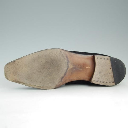 極上★(スペイン製)MEERMIN/メルミン SIZE 7.5【グッドイヤーウェルテッド製法★25011/チャッカブーツ】スエード/黒/メンズ★e592