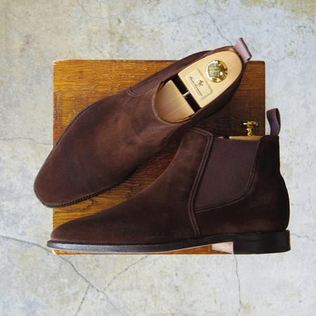 極上★ジョンロブ 7E【★サイドゴアブーツ/8000Bラスト】スエード/濃茶/メンズ/JOHN LOBB★e594