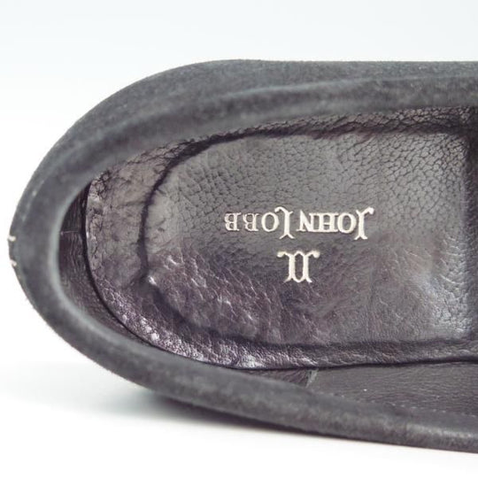 極上★ジョンロブ 7E【★ローファー/CHESTER】6000ラスト/スリッポン/スエード/黒/メンズ/JOHN LOBB★e595