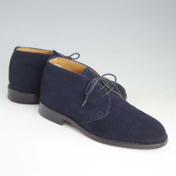 美品★トリッカーズ SIZE 6【貴重★ドレスライン/St James Collection】5156/チャッカブーツ/スエード/紺/メンズ/Tricker's★e596