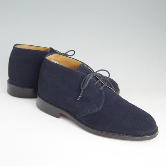 美品★トリッカーズ SIZE 6【貴重★ドレスライン/St James Collection】5156/チャッカブーツ/スエード/紺/メンズ/Tricker's★e596