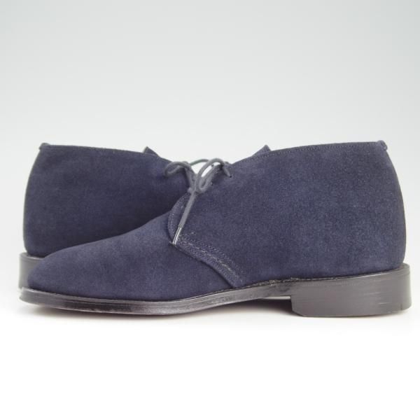 美品★トリッカーズ SIZE 6【貴重★ドレスライン/St James Collection】5156/チャッカブーツ/スエード/紺/メンズ/Tricker's★e596