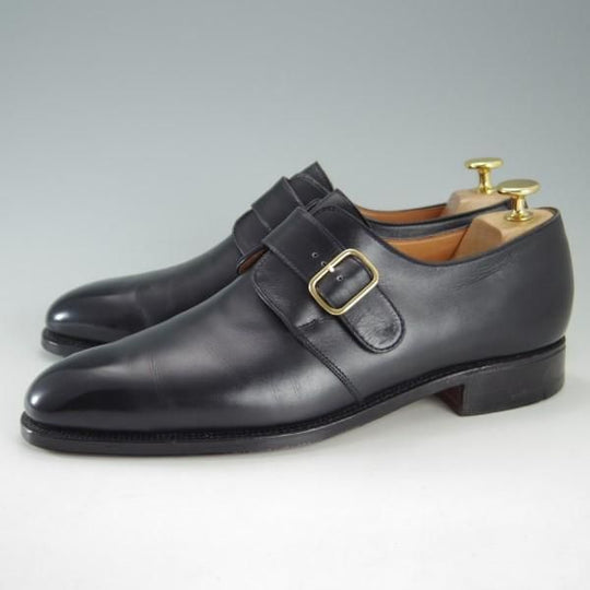 極上★クロケット&ジョーンズ UK7.5/US8D【★(米)ラルフローレン別注/POLO Ralph Lauren】モンクストラップ/黒/メンズ/Crockett&Jones★e597