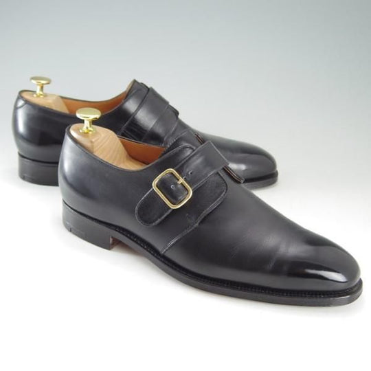 極上★クロケット&ジョーンズ UK7.5/US8D【★(米)ラルフローレン別注/POLO Ralph Lauren】モンクストラップ/黒/メンズ/Crockett&Jones★e597