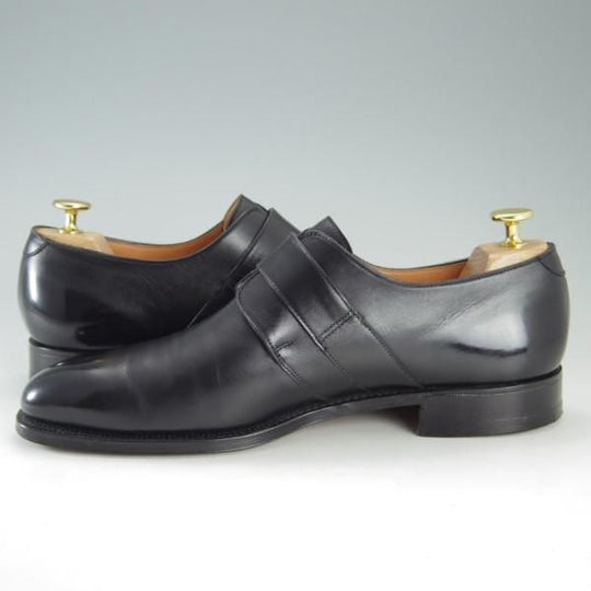 極上★クロケット&ジョーンズ UK7.5/US8D【★(米)ラルフローレン別注/POLO Ralph Lauren】モンクストラップ/黒/メンズ/Crockett&Jones★e597