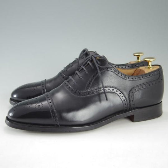 極上★(英)アルフレッド・サージェント製 UK8/US8.5D【★ブルックスブラザーズ別注/Peal&co】セミブローグ/黒/Alfred Sargent★e601