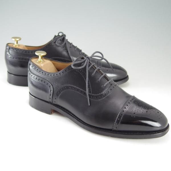 極上★(英)アルフレッド・サージェント製 UK8/US8.5D【★ブルックスブラザーズ別注/Peal&co】セミブローグ/黒/Alfred Sargent★e601