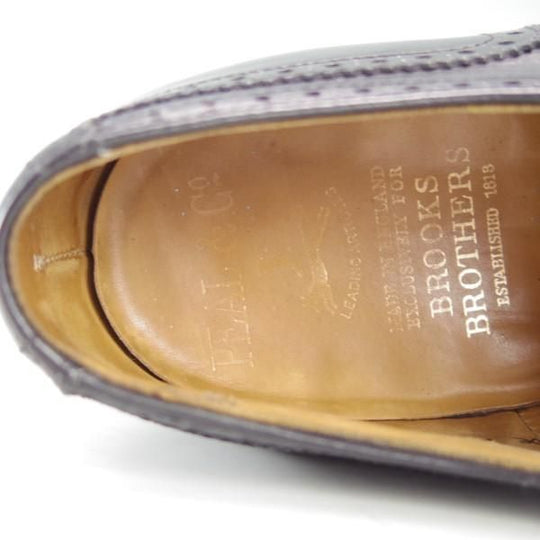 極上★(英)アルフレッド・サージェント製 UK8/US8.5D【★ブルックスブラザーズ別注/Peal&co】セミブローグ/黒/Alfred Sargent★e601