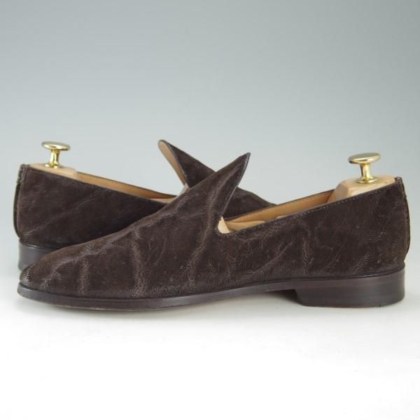 美品★(伊)F.LLIジャコメッティ SIZE 39(UK6程度)【定価￥143,000-★象革/エレファントレザー】FG417/ローファー/濃茶/Giacometti★e602