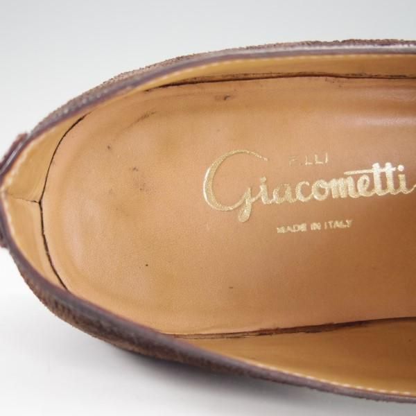 美品★(伊)F.LLIジャコメッティ SIZE 39(UK6程度)【定価￥143,000-★象革/エレファントレザー】FG417/ローファー/濃茶/Giacometti★e602