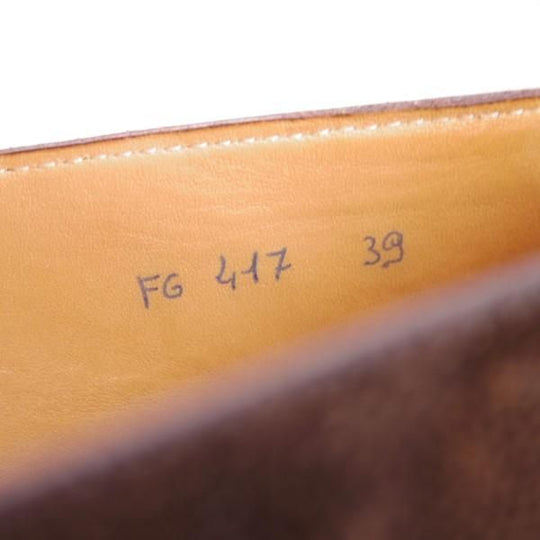 美品★(伊)F.LLIジャコメッティ SIZE 39(UK6程度)【定価￥143,000-★象革/エレファントレザー】FG417/ローファー/濃茶/Giacometti★e602