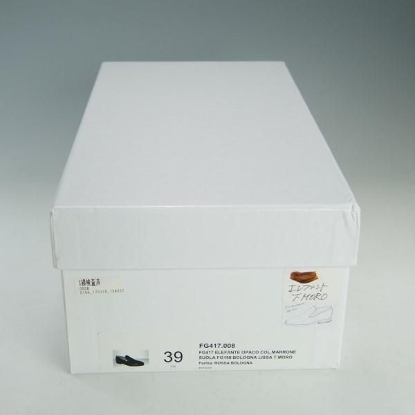 美品★(伊)F.LLIジャコメッティ SIZE 39(UK6程度)【定価￥143,000-★象革/エレファントレザー】FG417/ローファー/濃茶/Giacometti★e602