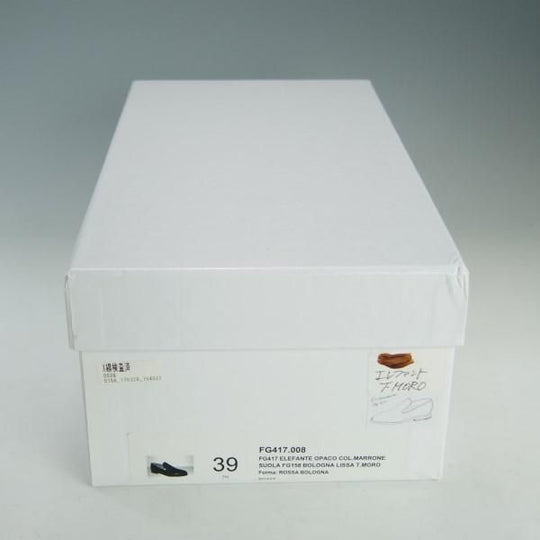 美品★(伊)F.LLIジャコメッティ SIZE 39(UK6程度)【定価￥143,000-★象革/エレファントレザー】FG417/ローファー/濃茶/Giacometti★e602