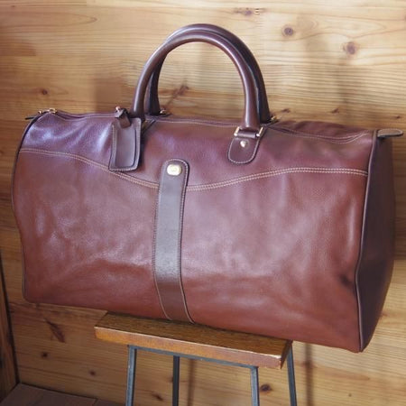 極上★(英)ダンヒル/dunhill【★レザー/ボストンバッグ】メンズ/ビジネス/バッグ/茶★N5528