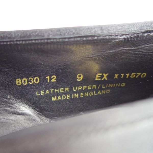 未使用★クロケット&ジョーンズ 9EX【★オペラパンプス】リボンローファー/カーフ/黒/メンズ/Crockett&Jones★e603