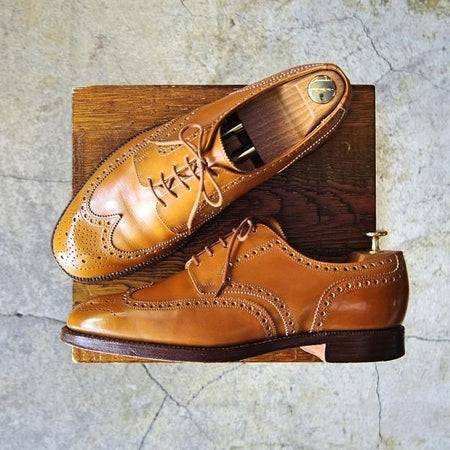 極上★クロケット&ジョーンズ 8E【★ロイドフットウェア別注/Lloyd Footwear】224ラスト/フルブローグ/カーフ/茶/Crockett&Jones★e613