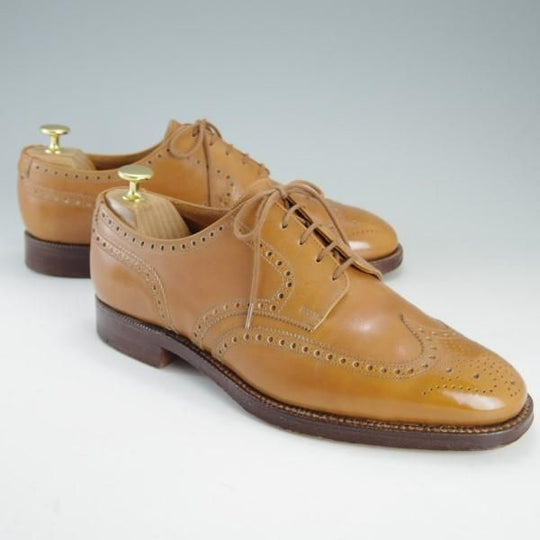 極上★クロケット&ジョーンズ 8E【★ロイドフットウェア別注/Lloyd Footwear】224ラスト/フルブローグ/カーフ/茶/Crockett&Jones★e613