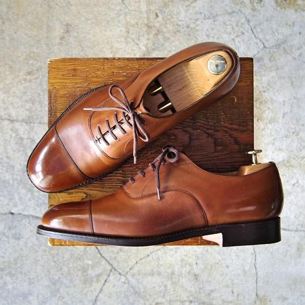 美品★チャーチ 85F/UK8.5【貴重★100ラスト仕様のコンサル/CONSUL】ストレートチップ/ネバダカーフ/TABACCO/茶/メンズ/Church's★e614