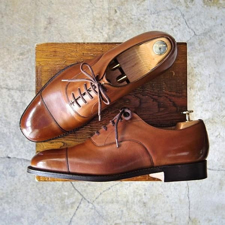 美品★チャーチ 85F/UK8.5【貴重★100ラスト仕様のコンサル/CONSUL】ストレートチップ/ネバダカーフ/TABACCO/茶/メンズ/Church's★e614