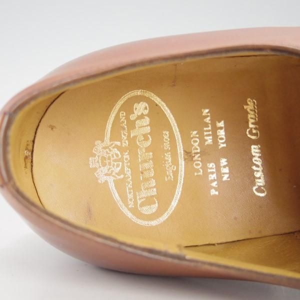 美品★チャーチ 85F/UK8.5【貴重★100ラスト仕様のコンサル/CONSUL】ストレートチップ/ネバダカーフ/TABACCO/茶/メンズ/Church's★e614