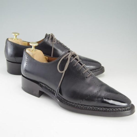 極上★(伊)サントーニ/リミテッドエディション SIZE 7【高額★ノルベジェーゼ製法/Limited Edition】カーフ/黒/Santoni★e615