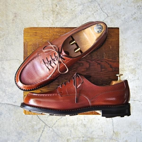 美品★J.M.ウェストン 7.5C【定価￥126,500-★ゴルフ/GOLF】641/31ラスト/Uチップ/グレインレザー/chesnut/茶/Weston/ウエストン★e623