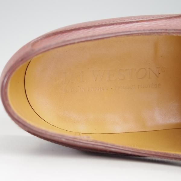 美品★J.M.ウェストン 7.5C【定価￥126,500-★ゴルフ/GOLF】641/31ラスト/Uチップ/グレインレザー/chesnut/茶/Weston/ウエストン★e623