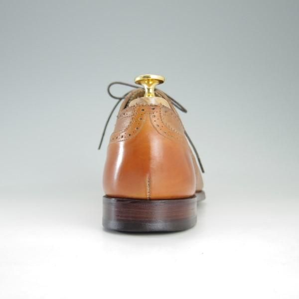 極上★(英)グレンソン 7F【コンビ仕様★カーフ×グレインレザー】35563-258/クォーターブローグ/薄茶/メンズ/GRENSON★e628