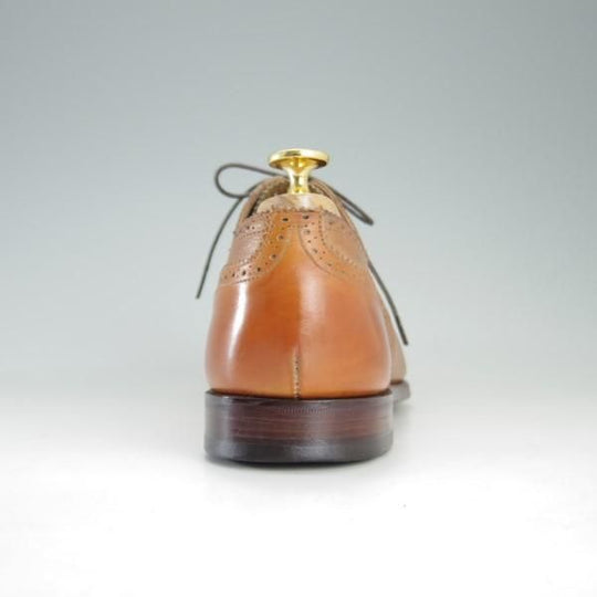 極上★(英)グレンソン 7F【コンビ仕様★カーフ×グレインレザー】35563-258/クォーターブローグ/薄茶/メンズ/GRENSON★e628