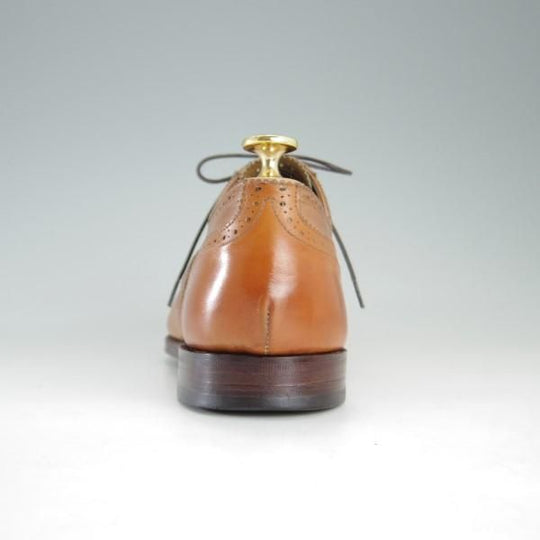 極上★(英)グレンソン 7F【コンビ仕様★カーフ×グレインレザー】35563-258/クォーターブローグ/薄茶/メンズ/GRENSON★e628