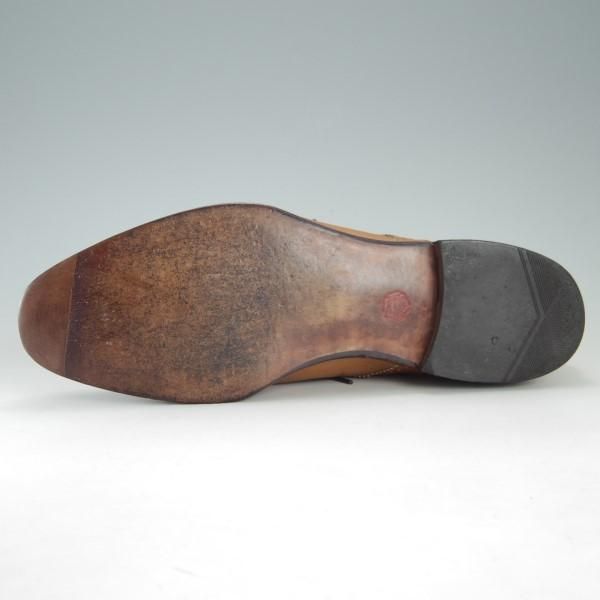 極上★(英)グレンソン 7F【コンビ仕様★カーフ×グレインレザー】35563-258/クォーターブローグ/薄茶/メンズ/GRENSON★e628