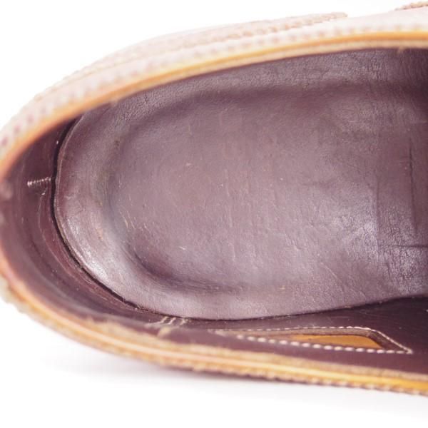 極上★(英)グレンソン 7F【コンビ仕様★カーフ×グレインレザー】35563-258/クォーターブローグ/薄茶/メンズ/GRENSON★e628