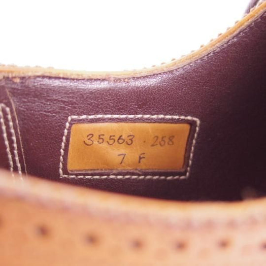 極上★(英)グレンソン 7F【コンビ仕様★カーフ×グレインレザー】35563-258/クォーターブローグ/薄茶/メンズ/GRENSON★e628