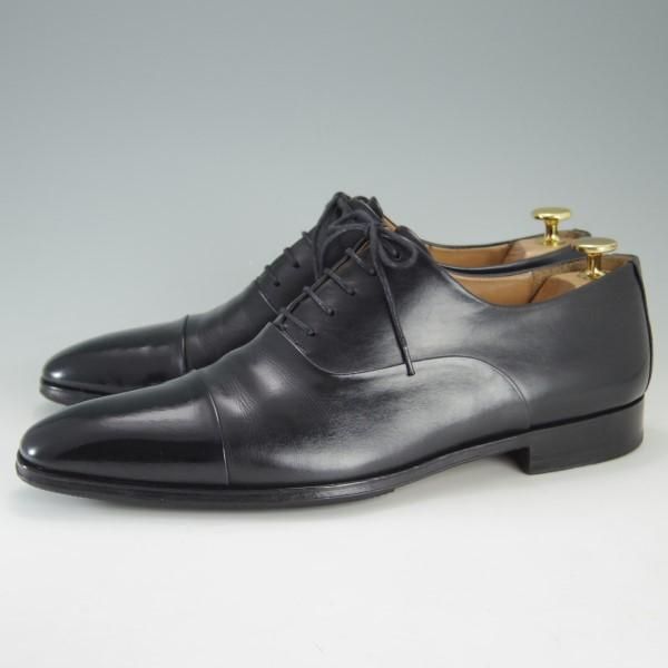 美品★(スペイン製)マグナーニ SIZE 42【★ボロネーゼ製法/ストレートチップ】9967/カーフ/黒/メンズ/MAGNANNI★e631