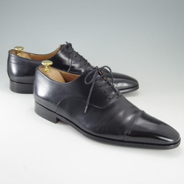 美品★(スペイン製)マグナーニ SIZE 42【★ボロネーゼ製法/ストレートチップ】9967/カーフ/黒/メンズ/MAGNANNI★e631