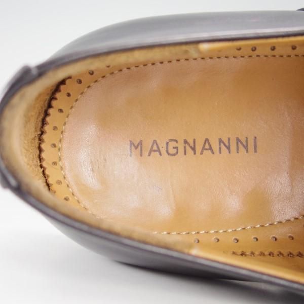 美品★(スペイン製)マグナーニ SIZE 42【★ボロネーゼ製法/ストレートチップ】9967/カーフ/黒/メンズ/MAGNANNI★e631
