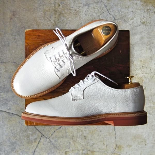 極美品★チャーチ 75F/UK7.5【シャノンと同じ103ラスト★プレーントゥ/5都市ロゴ】FULBECK/グレインレザー/白/メンズ/Church's★e632