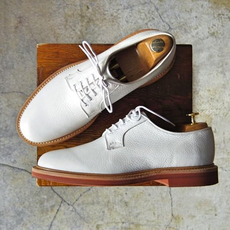 極美品★チャーチ 75F/UK7.5【シャノンと同じ103ラスト★プレーントゥ/5都市ロゴ】FULBECK/グレインレザー/白/メンズ/Church's★e632