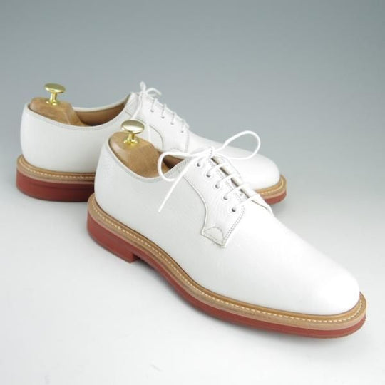 極美品★チャーチ 75F/UK7.5【シャノンと同じ103ラスト★プレーントゥ/5都市ロゴ】FULBECK/グレインレザー/白/メンズ/Church's★e632