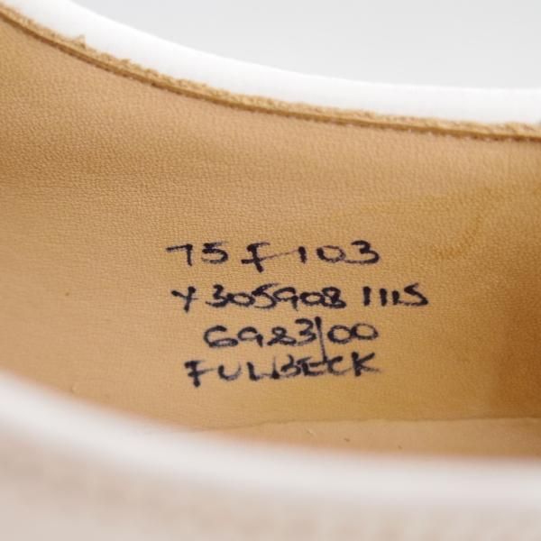 極美品★チャーチ 75F/UK7.5【シャノンと同じ103ラスト★プレーントゥ/5都市ロゴ】FULBECK/グレインレザー/白/メンズ/Church's★e632