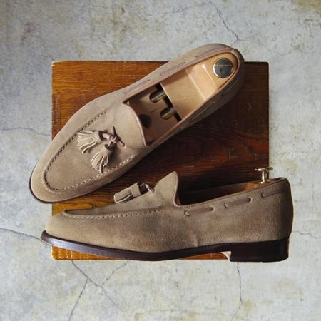 美品★(伊)サントーニ SIZE 6【上級★グッドイヤーウェルテッド製法/BEAMS F別注】タッセルローファー/メンズ/ビームス/Santoni★e637