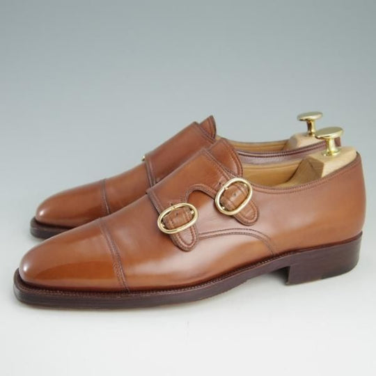 極上★(伊)ストール・マンテラッシ SIZE 6【貴重★グッドイヤーウェルテッド製法/ダブルモンク】カーフ/茶/SUTOR MANTELLASSI★e640