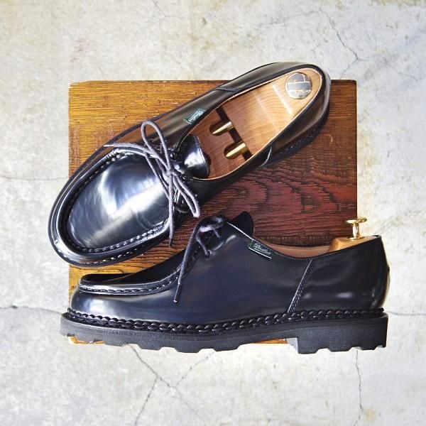 未使用★パラブーツ SIZE 41.5【定価￥71,500-★GLOSS仕様のミカエル/MICHAEL】チロリアンシューズ/NOIR/黒/メンズ/Paraboot★e644