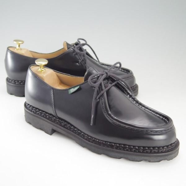 未使用★パラブーツ SIZE 41.5【定価￥71,500-★GLOSS仕様のミカエル/MICHAEL】チロリアンシューズ/NOIR/黒/メンズ/Paraboot★e644