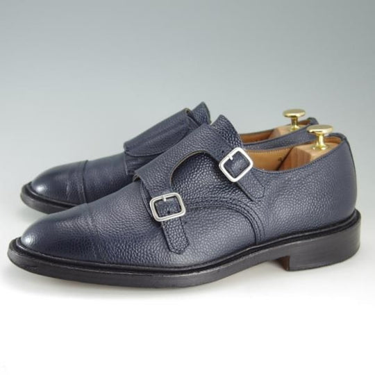 極上★トリッカーズ SIZE 8.5【モデル定価￥81,000-★ダブルモンク/Rufus】7824/スコッチグレイン/ネイビー/紺/メンズ/Tricker's★e647