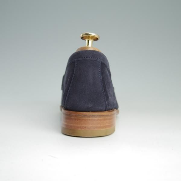 未使用★(スペイン製)カルミナ SIZE 6.5【定価￥61,600-★コインローファー/80579】GENOVAラスト/ANTE/スエード/紺/メンズ/CARMINA★e658